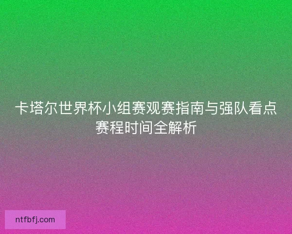 卡塔尔世界杯小组赛观赛指南与强队看点赛程时间全解析