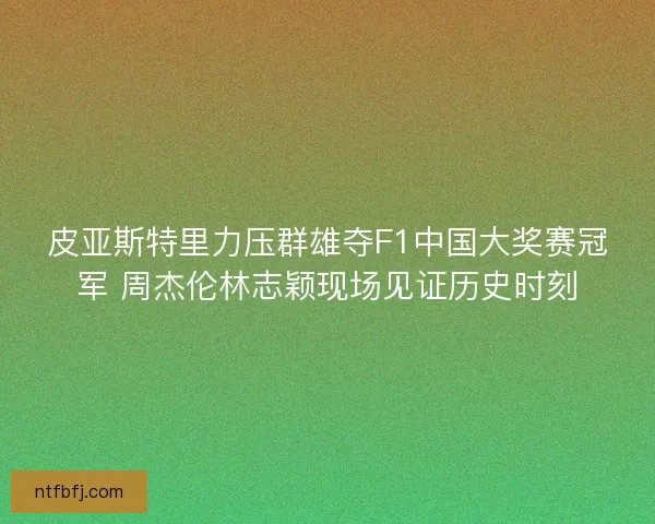 皮亚斯特里力压群雄夺F1中国大奖赛冠军 周杰伦林志颖现场见证历史时刻
